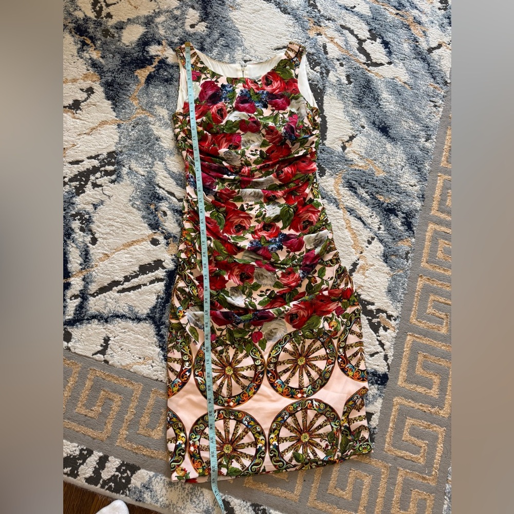 Dolce&Gabbana Pink Floral Ruched Sheath Dress - Picture 9 of 13